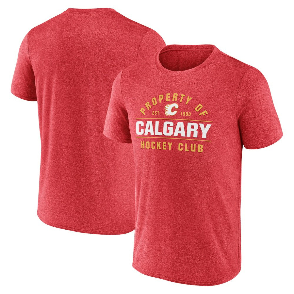 Calgary Flames Fanatics Property Of T-Shirt - Heather Red - NHL 201190996