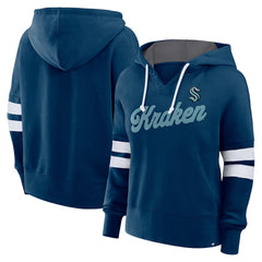 Seattle Kraken Fanatics Women's Oversized Seize Pullover Hoodie - Deep Sea Blue - NHL 201191049