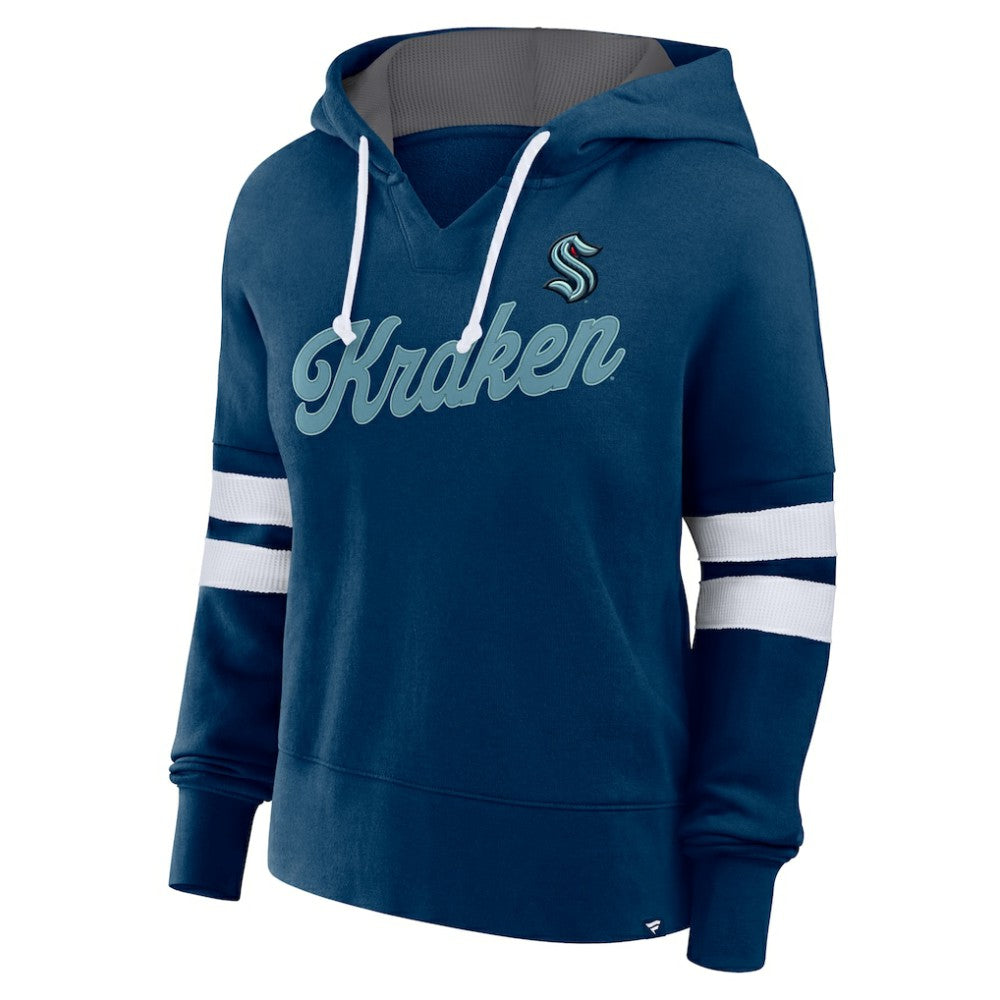 Seattle Kraken Fanatics Women's Oversized Seize Pullover Hoodie - Deep Sea Blue - NHL 201191049