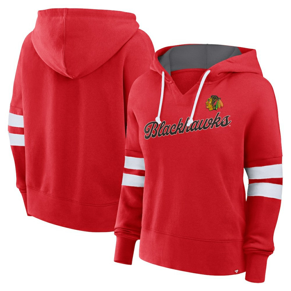 Chicago Blackhawks Fanatics Women's Oversized Seize Pullover Hoodie - Red - NHL 201191067