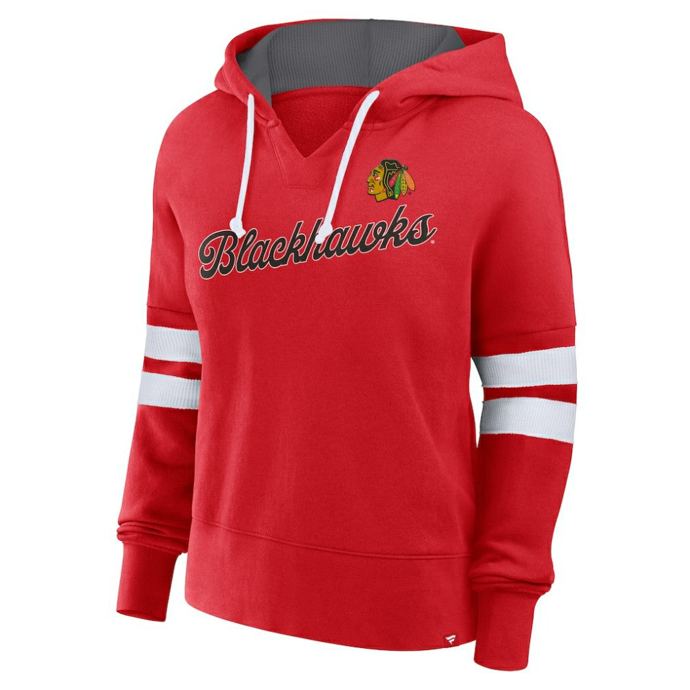 Chicago Blackhawks Fanatics Women's Oversized Seize Pullover Hoodie - Red - NHL 201191067