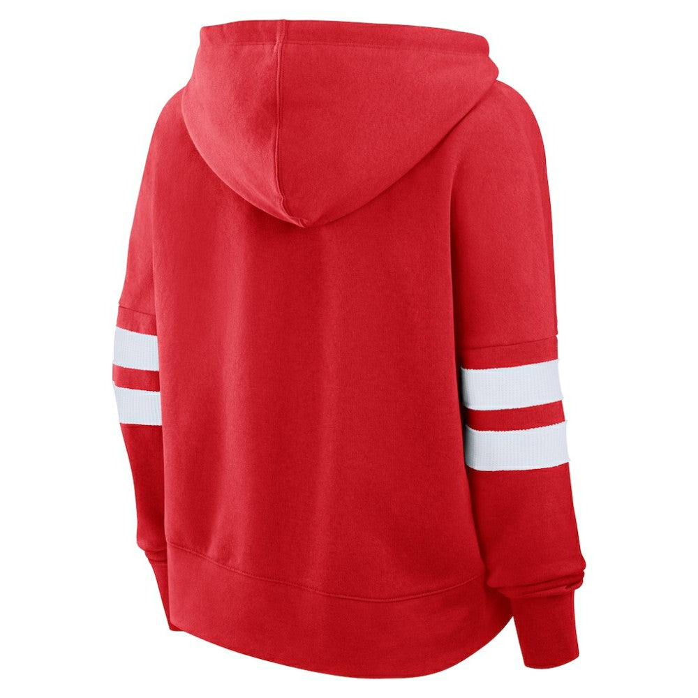 Chicago Blackhawks Fanatics Women's Oversized Seize Pullover Hoodie - Red - NHL 201191067