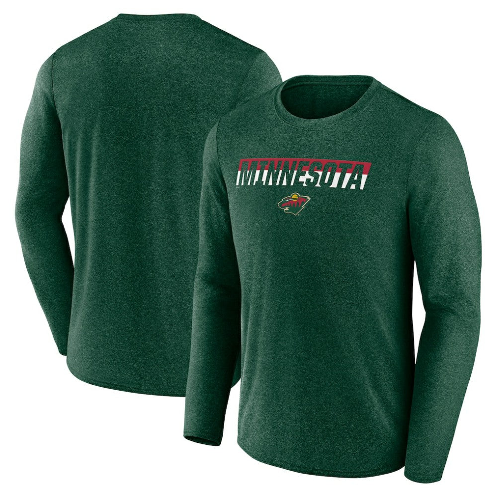 Minnesota Wild Fanatics Transition Long Sleeve T-Shirt - Heather Green - NHL 201191076