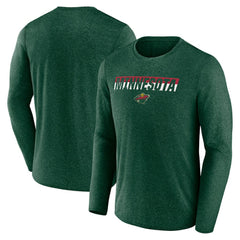 Minnesota Wild Fanatics Transition Long Sleeve T-Shirt - Heather Green - NHL 201191076
