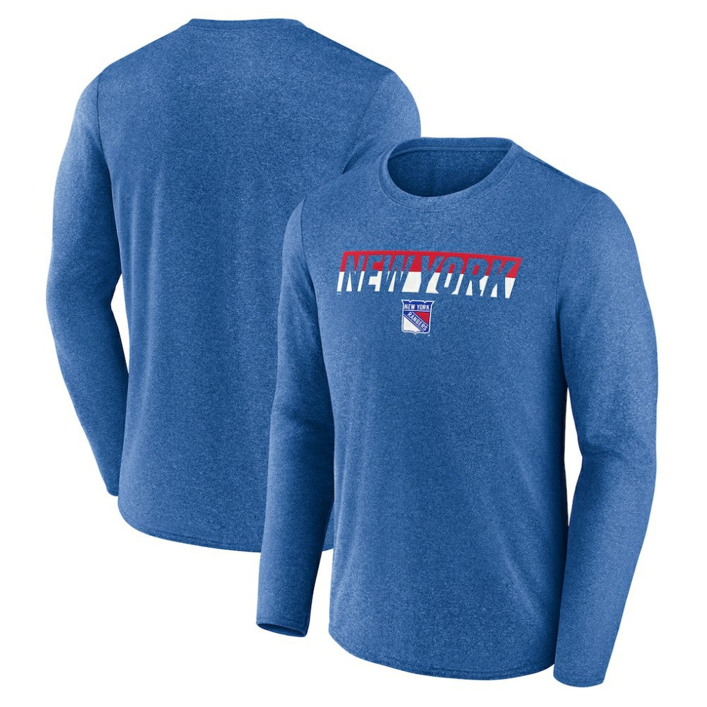 New York Rangers Fanatics Transition Long Sleeve T-Shirt - Heather Blue - NHL 201191088
