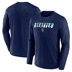 Seattle Kraken Fanatics Transition Long Sleeve T-Shirt - Heather Navy - NHL 201191093
