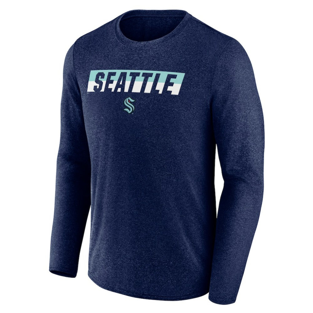 Seattle Kraken Fanatics Transition Long Sleeve T-Shirt - Heather Navy - NHL 201191093