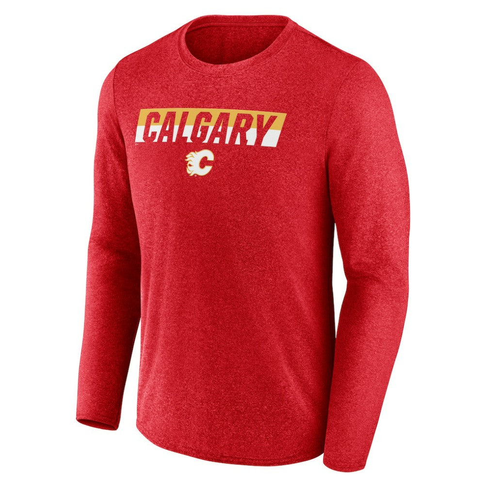 Calgary Flames Fanatics Transition Long Sleeve T-Shirt - Heather Red - NHL 201191103