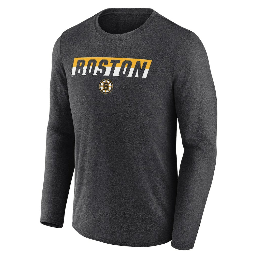 Boston Bruins Fanatics Transition Long Sleeve T-Shirt - Heather Charcoal - NHL 201191105