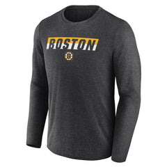 Boston Bruins Fanatics Transition Long Sleeve T-Shirt - Heather Charcoal - NHL 201191105