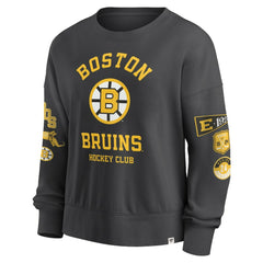 Boston Bruins Fanatics Women's Oversized Vintage Go Team Pullover Sweatshirt - Black - NHL 201191162