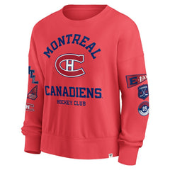 Montreal Canadiens Fanatics Women's Oversized Vintage Go Team Pullover Sweatshirt - Red - NHL 201191172