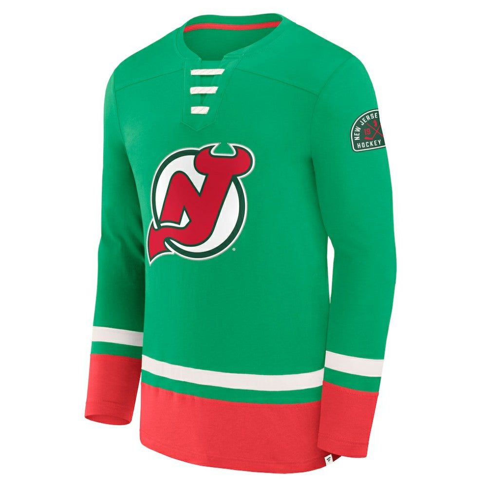 New Jersey Devils Fanatics Vintage High Point Long Sleeve T-Shirt - Green - NHL 201191176