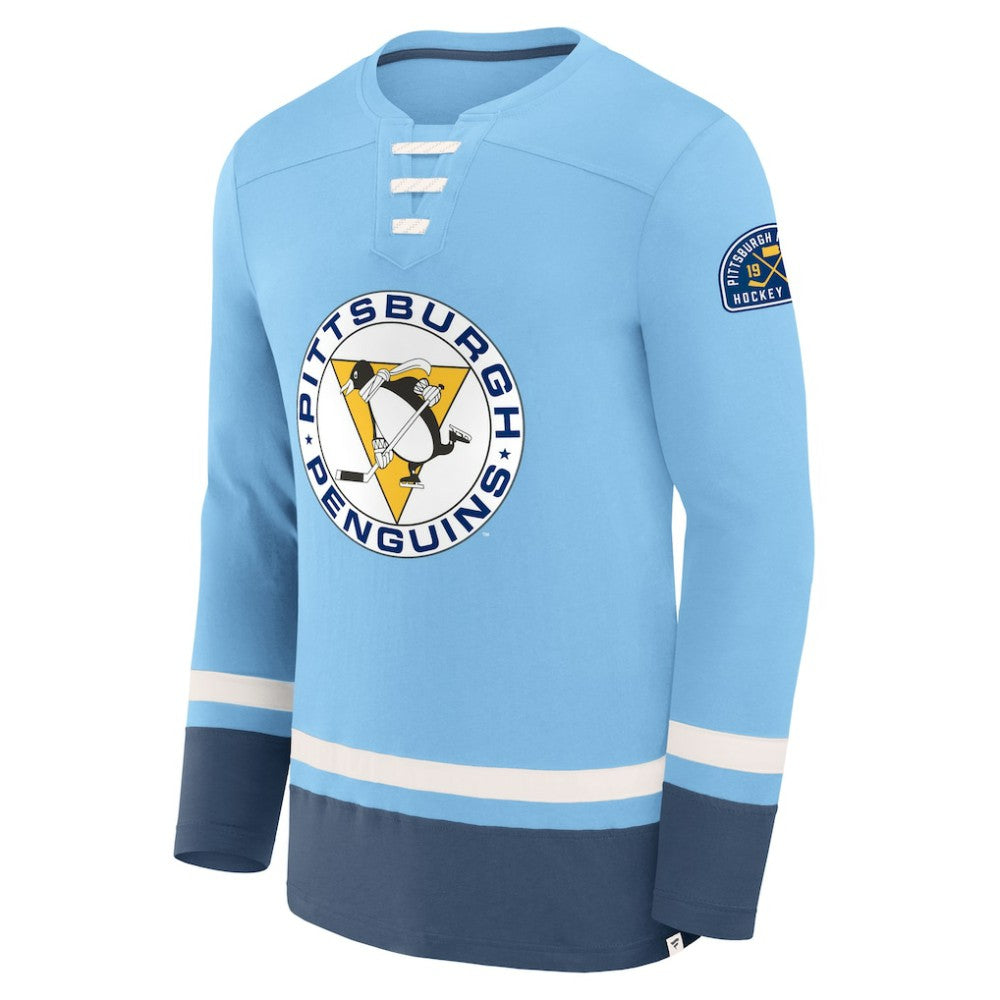 Pittsburgh Penguins Fanatics Vintage High Point Long Sleeve T-Shirt - Light Blue - NHL 201191181