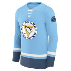 Pittsburgh Penguins Fanatics Vintage High Point Long Sleeve T-Shirt - Light Blue - NHL 201191181