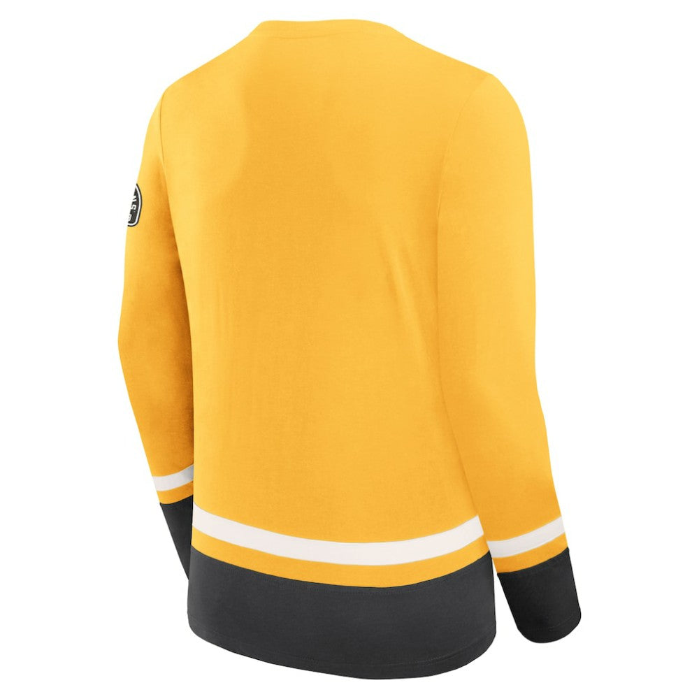 Boston Bruins Fanatics Vintage High Point Long Sleeve T-Shirt - Gold - NHL 201191184