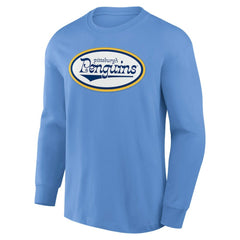 Pittsburgh Penguins Fanatics Vintage Rewind Long Sleeve T-Shirt - Light Blue - NHL 201191211