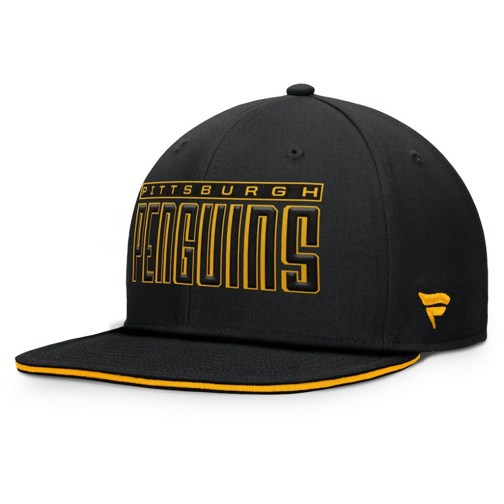 Pittsburgh Penguins Fanatics Fundamental Gino Stack Snapback Hat - Black - NHL 201193222