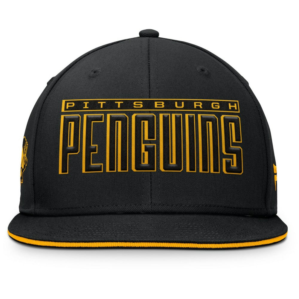 Pittsburgh Penguins Fanatics Fundamental Gino Stack Snapback Hat - Black - NHL 201193222