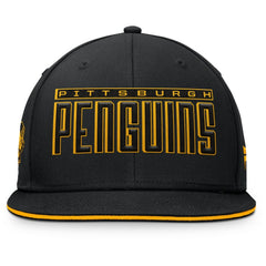 Pittsburgh Penguins Fanatics Fundamental Gino Stack Snapback Hat - Black - NHL 201193222