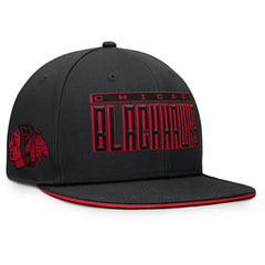 Chicago Blackhawks Fanatics Fundamental Gino Stack Snapback Hat - Black - NHL 201193231