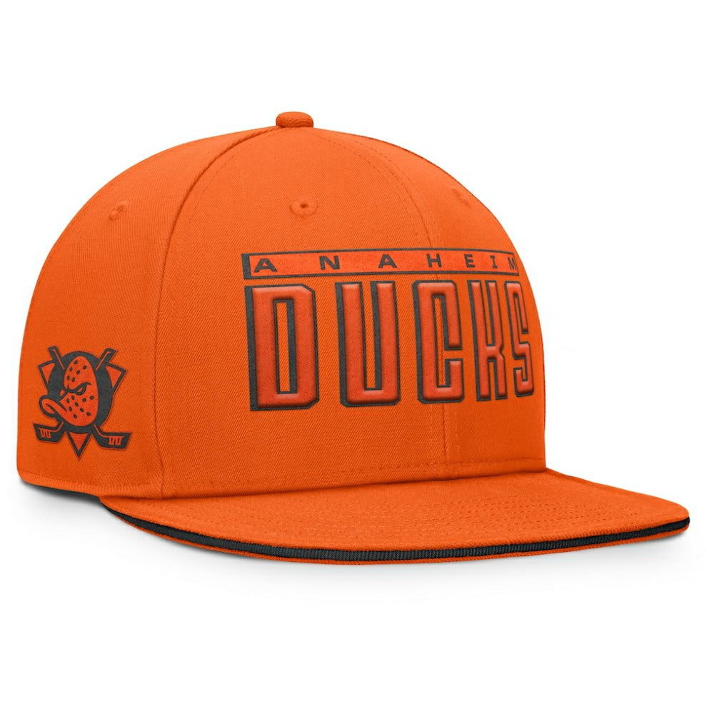 Anaheim Ducks Fanatics Fundamental Gino Stack Snapback Hat - Black - NHL 201193232