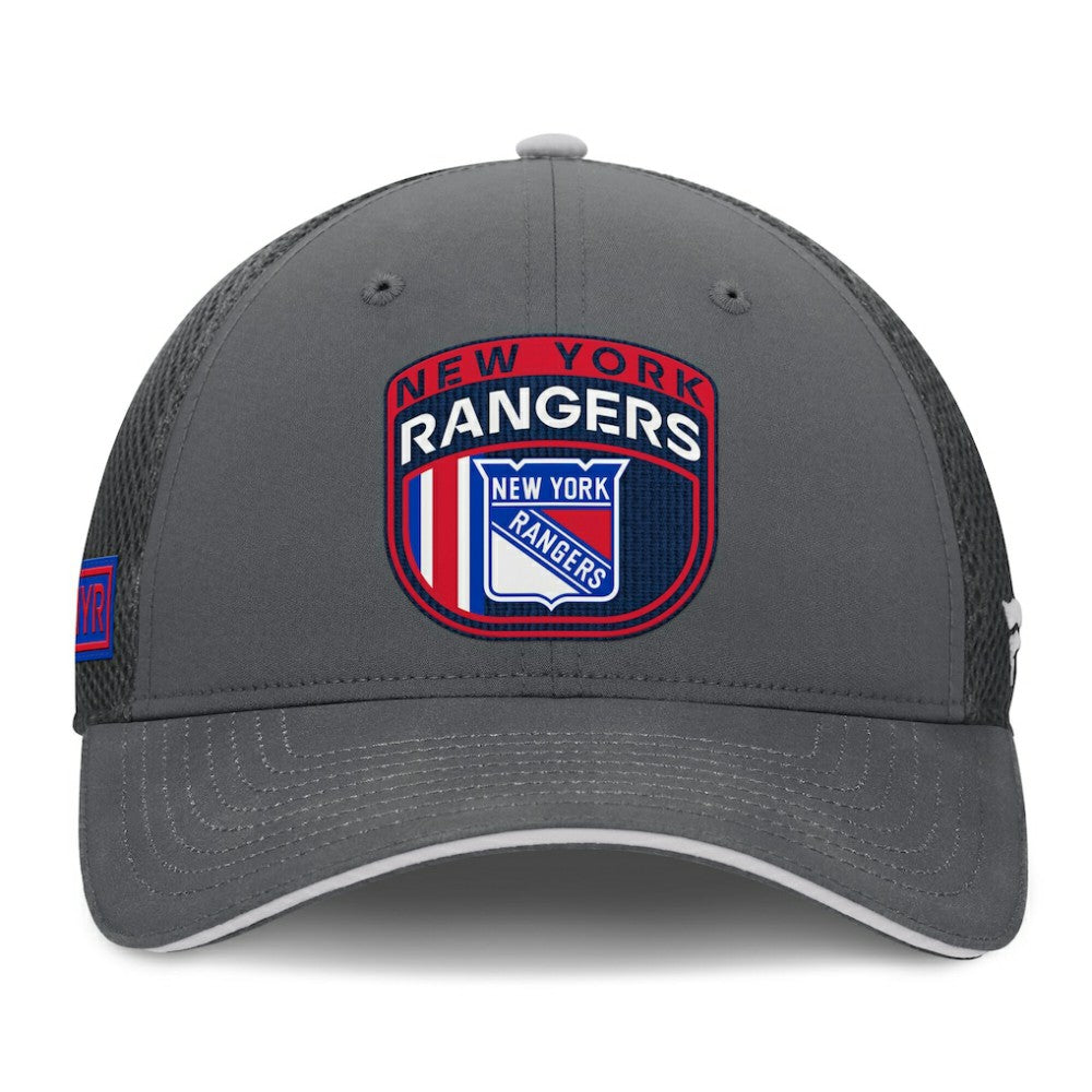 New York Rangers Fanatics Authentic Pro Home Ice Trucker Adjustable Hat - Gray - NHL 201193309