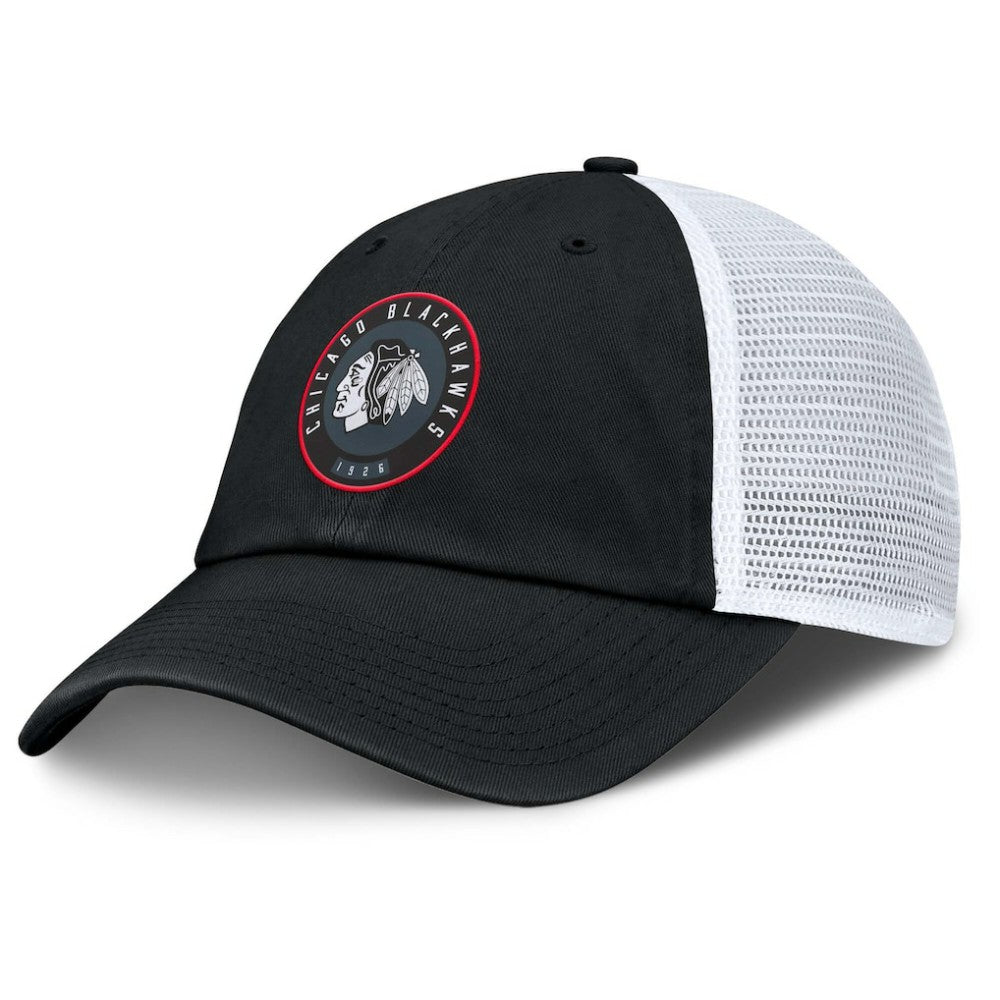 Chicago Blackhawks Fanatics Averie Trucker Adjustable Hat - Black/White - NHL 201193371