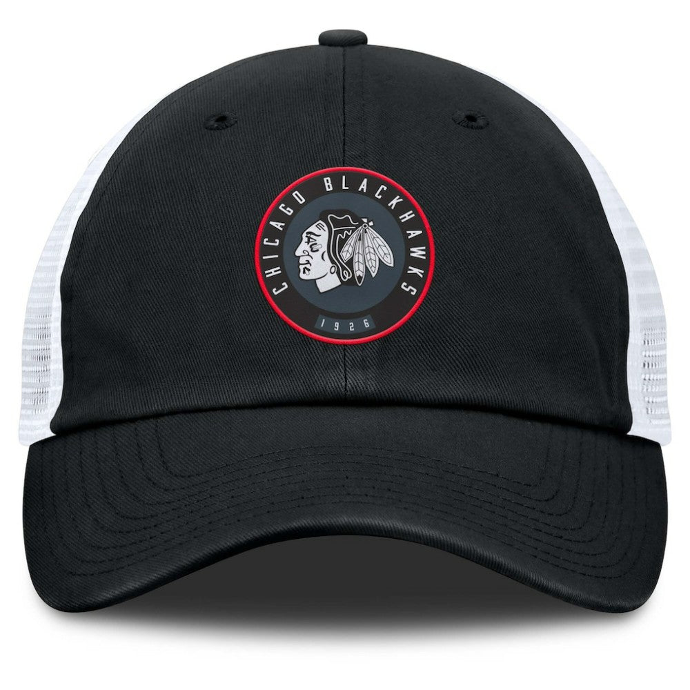 Chicago Blackhawks Fanatics Averie Trucker Adjustable Hat - Black/White - NHL 201193371