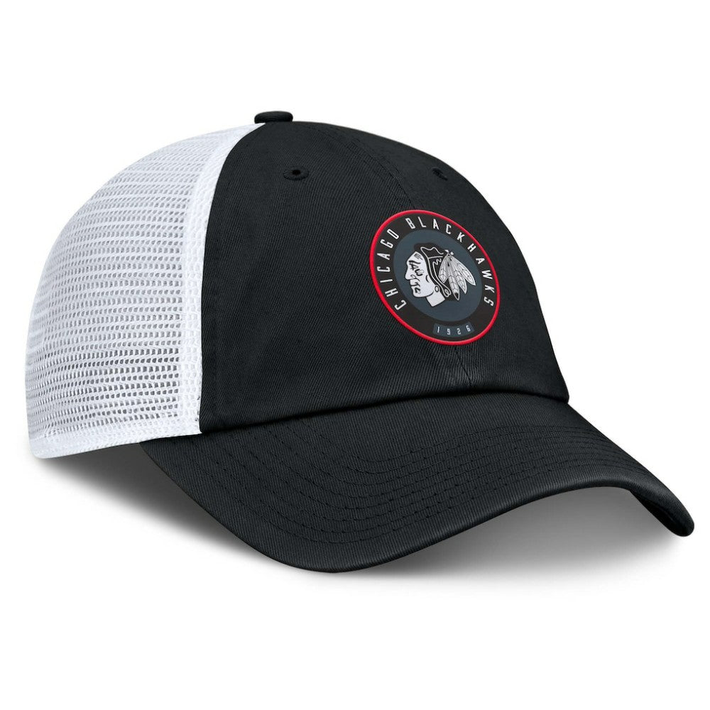 Chicago Blackhawks Fanatics Averie Trucker Adjustable Hat - Black/White - NHL 201193371