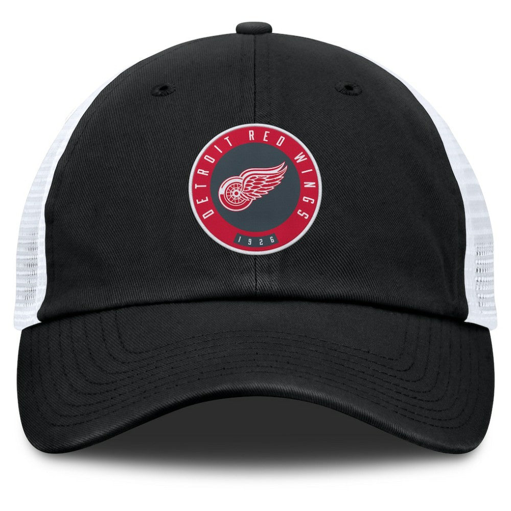 Detroit Red Wings Fanatics Averie Trucker Adjustable Hat - Black/Gray - NHL 201193375