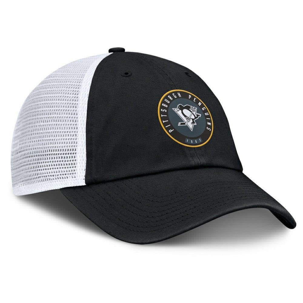 Pittsburgh Penguins Fanatics Averie Trucker Adjustable Hat - Black/White - NHL 201193379