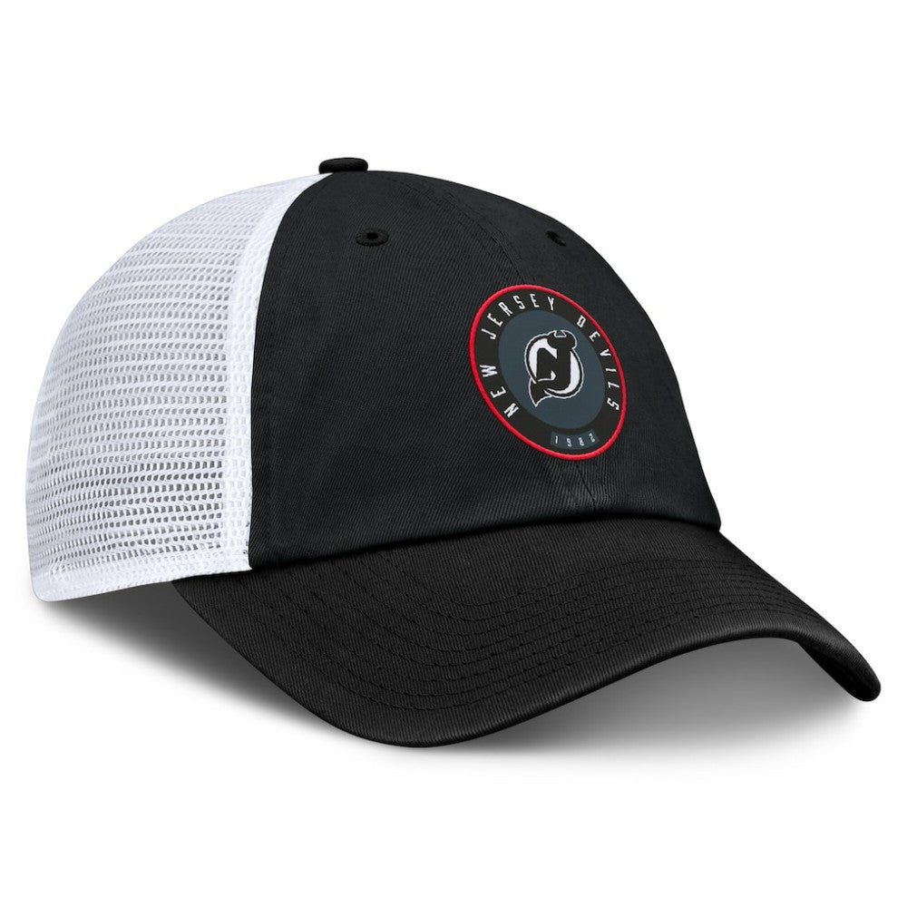 New Jersey Devils Fanatics Averie Trucker Adjustable Hat - Black/White - NHL 201193382