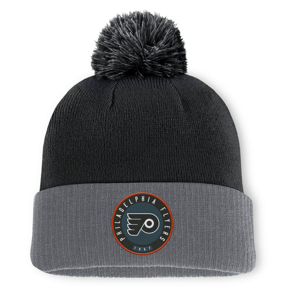 Philadelphia Flyers Fanatics Aspyn Cuffed Knit Hat with Pom - Black - NHL 201193403