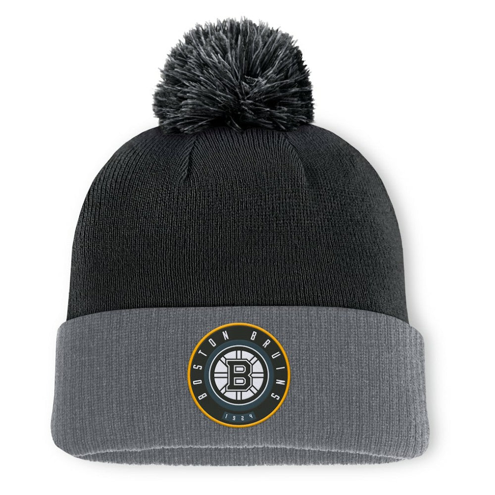 Boston Bruins Fanatics Aspyn Cuffed Knit Hat with Pom - Black - NHL 201193418