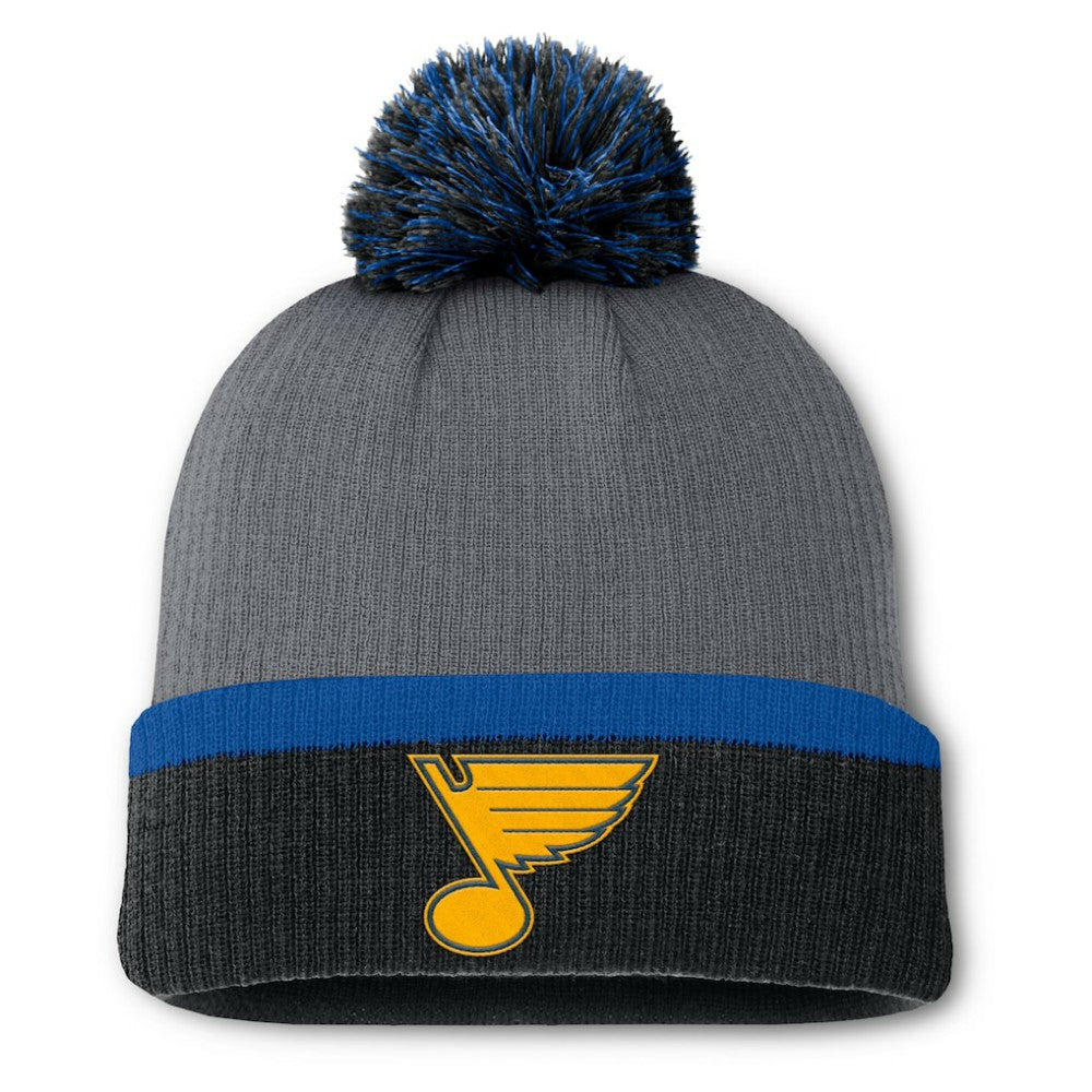 St. Louis Blues Fanatics Women's Cuffed Knit Hat with Pom - Charcoal - NHL 201193434
