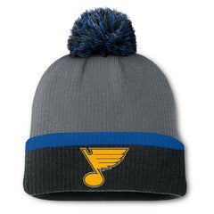 St. Louis Blues Fanatics Women's Cuffed Knit Hat with Pom - Charcoal - NHL 201193434