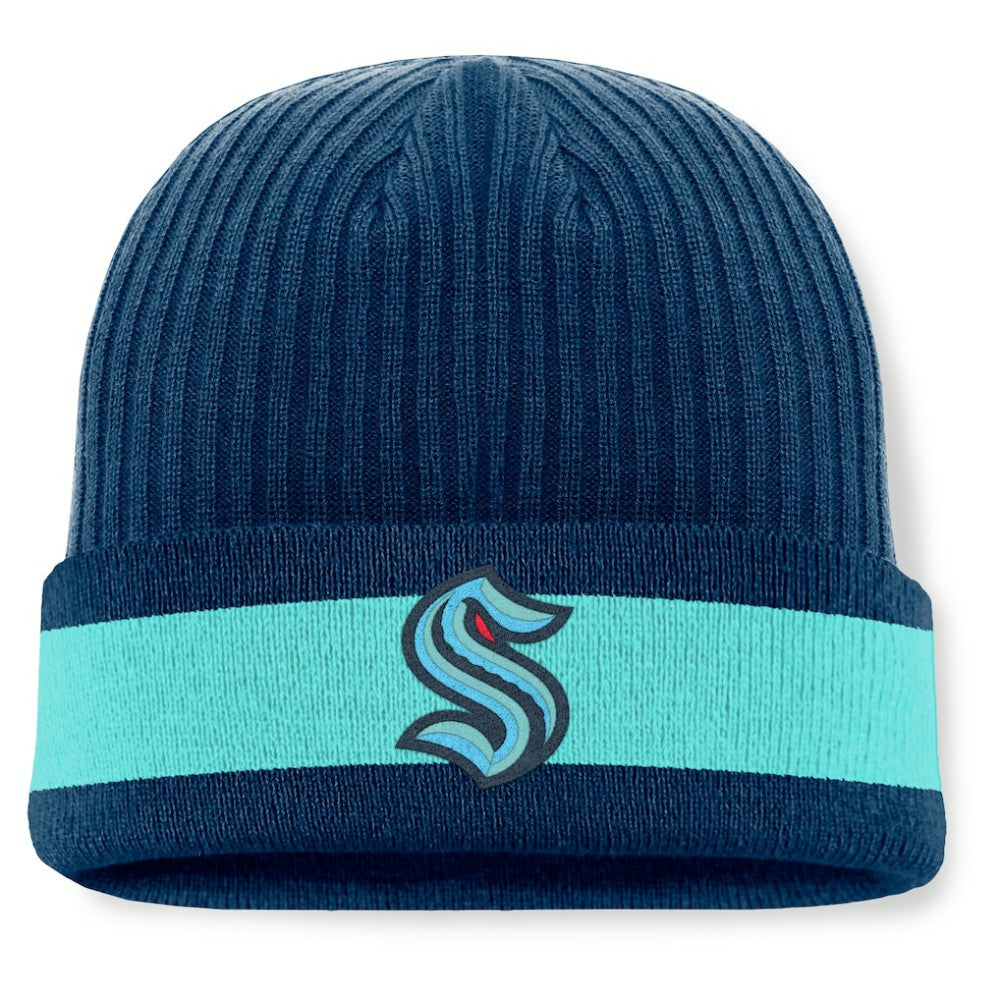 Seattle Kraken Fanatics Blueliner Cuffed Knit Hat - Deep Sea Blue - NHL 201193509