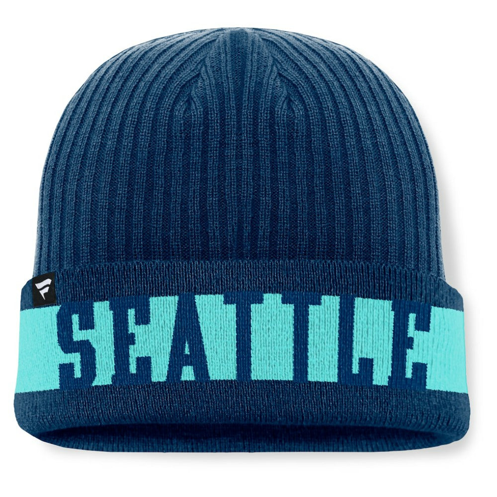 Seattle Kraken Fanatics Blueliner Cuffed Knit Hat - Deep Sea Blue - NHL 201193509