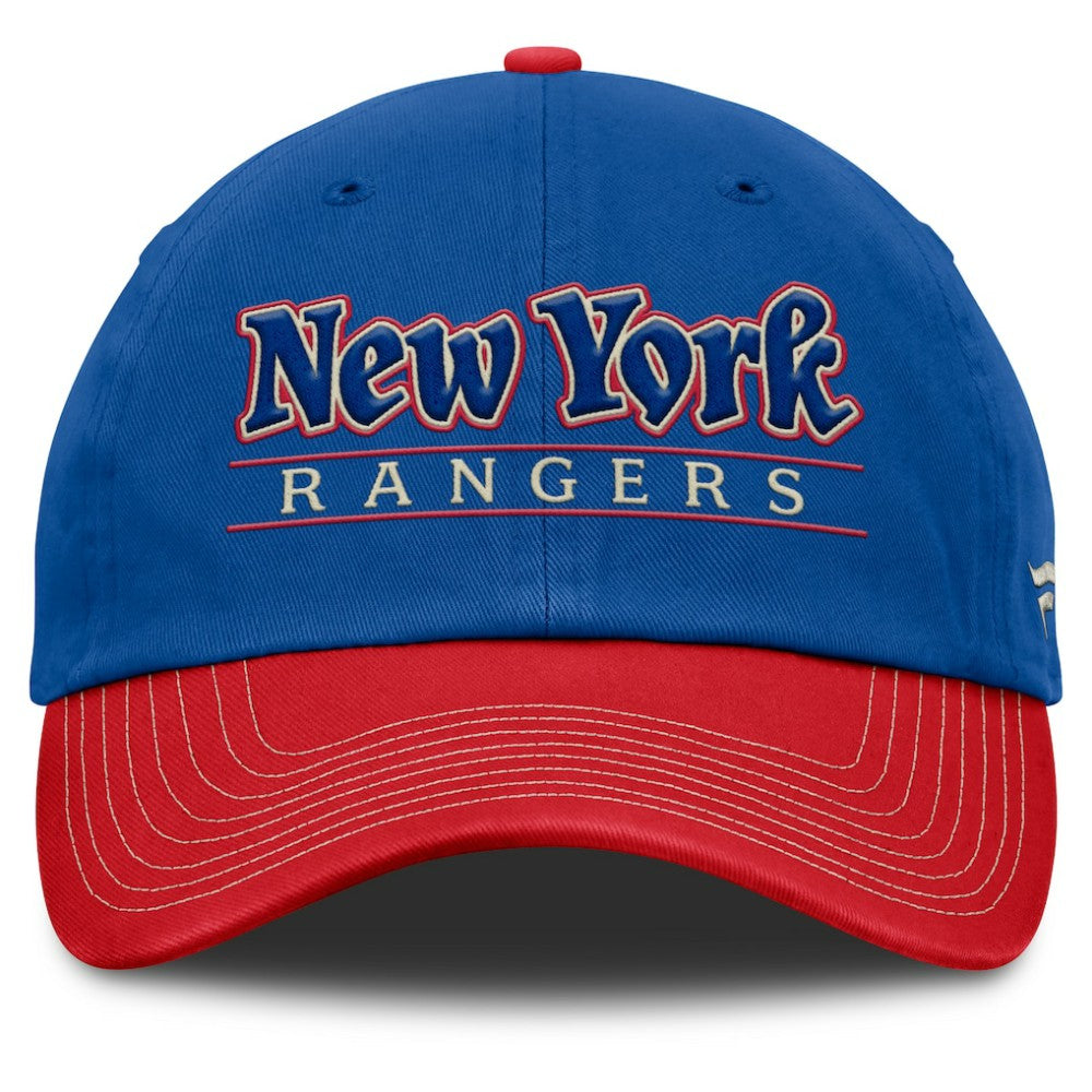 New York Rangers Fanatics Heritage Home Ice Two-Tone Adjustable Hat - Blue/Red - NHL 201193518