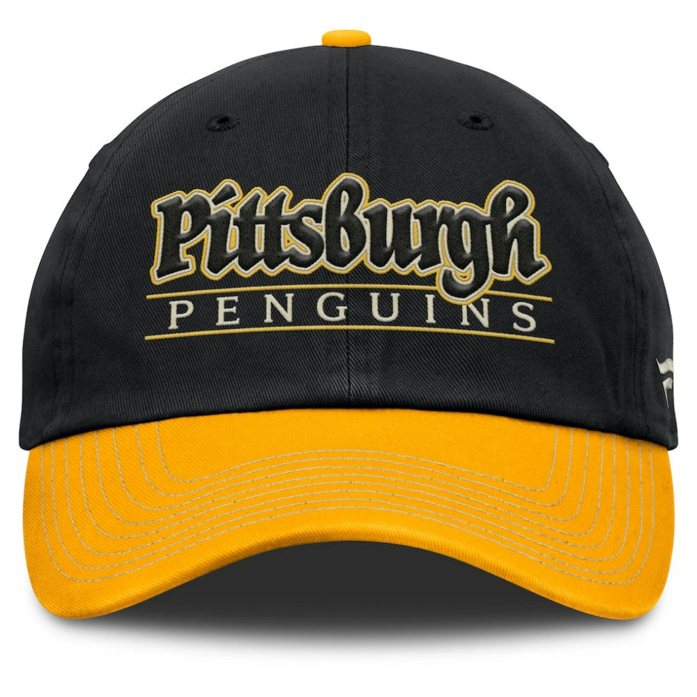 Pittsburgh Penguins Fanatics Heritage Home Ice Two-Tone Adjustable Hat - Black/Gold - NHL 201193520