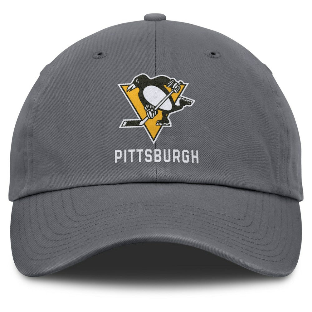 Pittsburgh Penguins Fanatics Washed Adjustable Hat - Charcoal - NHL 201193607