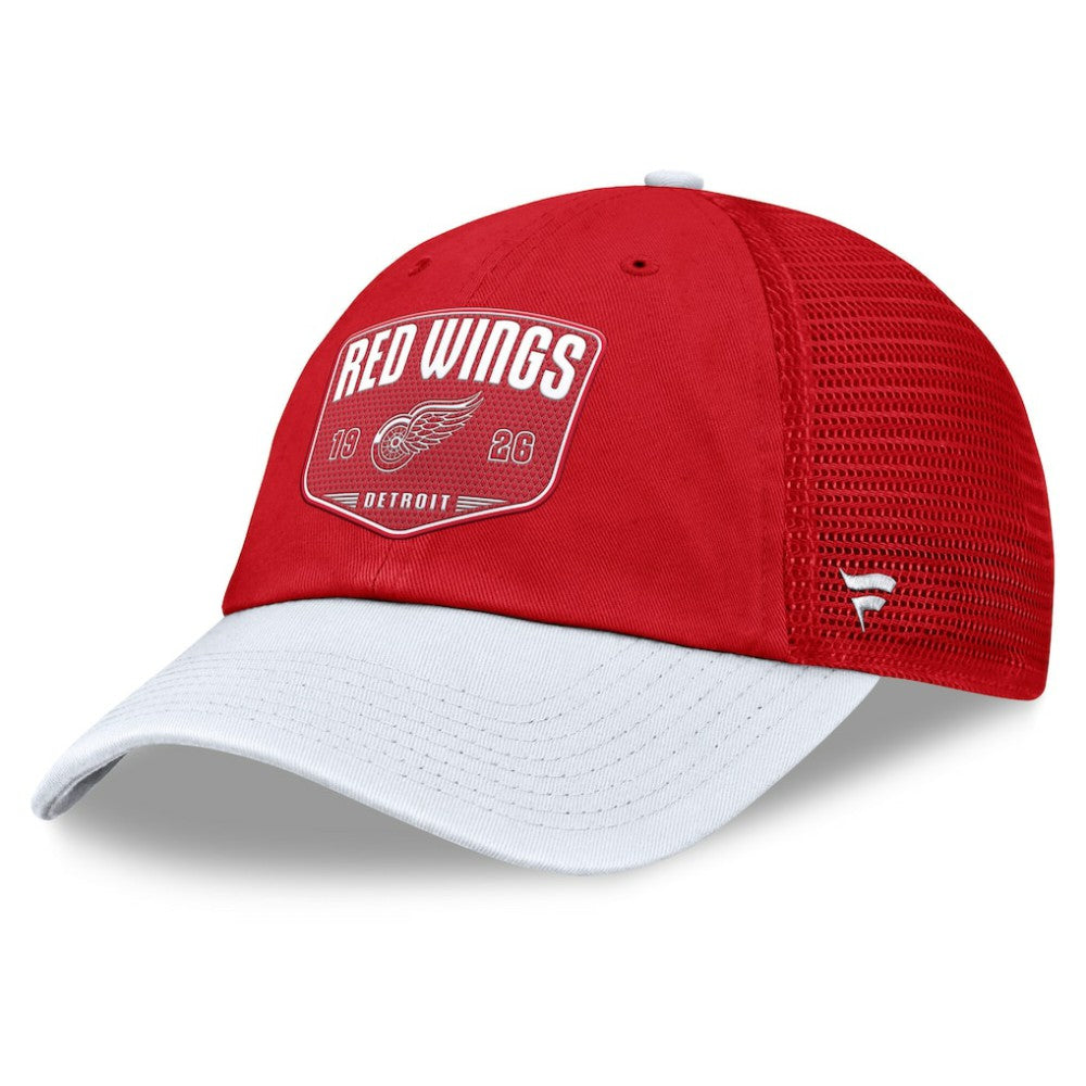 Detroit Red Wings Fanatics Fundamental One-Time Trucker Adjustable Hat - Red - NHL 201193623