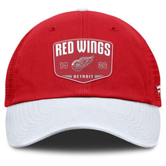 Detroit Red Wings Fanatics Fundamental One-Time Trucker Adjustable Hat - Red - NHL 201193623