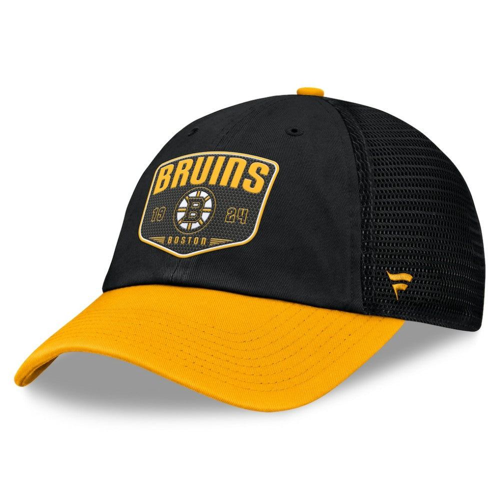 Boston Bruins Fanatics Fundamental One-Time Trucker Adjustable Hat - Black - NHL 201193628