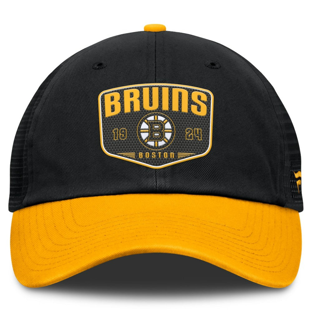 Boston Bruins Fanatics Fundamental One-Time Trucker Adjustable Hat - Black - NHL 201193628