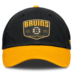 Boston Bruins Fanatics Fundamental One-Time Trucker Adjustable Hat - Black - NHL 201193628