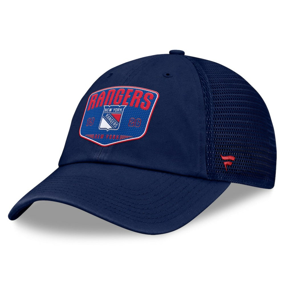 New York Rangers Fanatics Fundamental One-Time Trucker Adjustable Hat - Blue - NHL 201193629