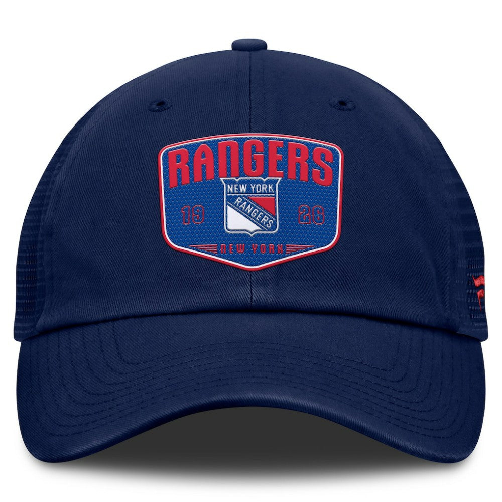 New York Rangers Fanatics Fundamental One-Time Trucker Adjustable Hat - Blue - NHL 201193629