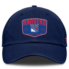 New York Rangers Fanatics Fundamental One-Time Trucker Adjustable Hat - Blue - NHL 201193629